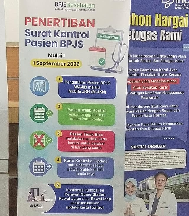 Mulai 1 September 2026, BPJS Kesehatan Tertibkan Surat Kontrol Melalui Mobile JKN